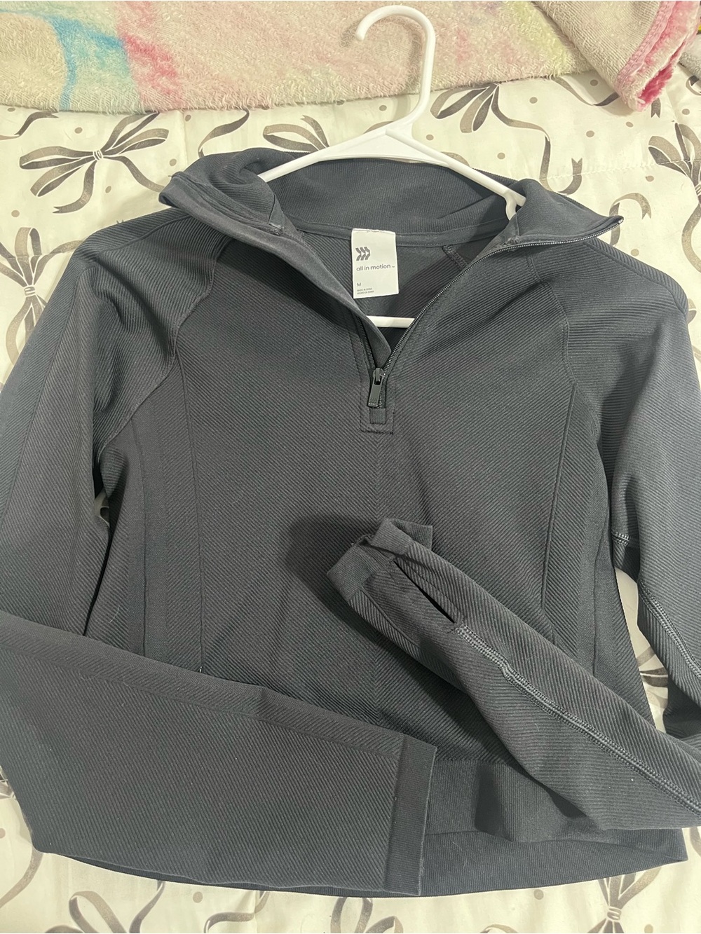 all in motion Men's Zip‑Up Pullover - Dark Gray